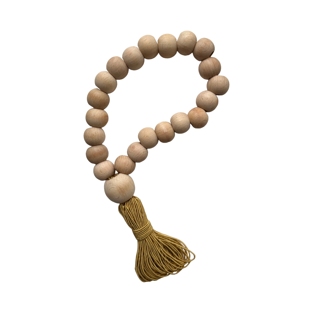 Mustard Ahşap Dekoratif Tesbih