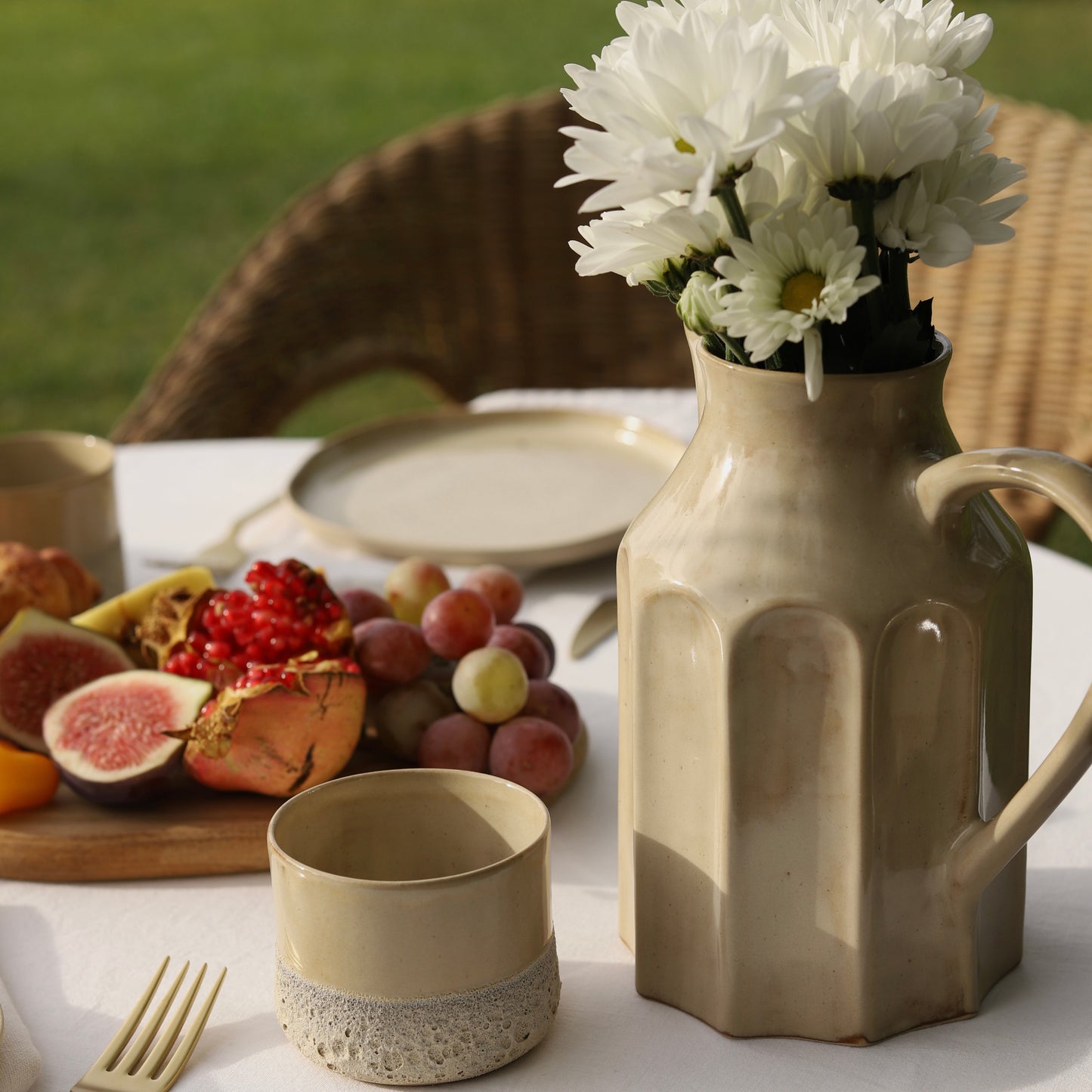 Hera Beige Sürahi/Vazo